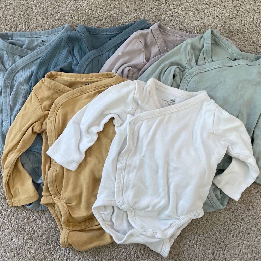 7 Long Sleeve H&M Wrapover Onesies